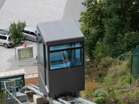 Inclined elevator access Schlossberg Schwarzenberg DE