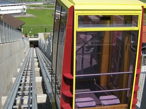 Inclined elevator access to the Wiggenhalde superstructure, Kriens