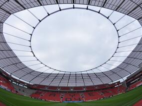 Rope installation, stadium Bayarena Leverkusen