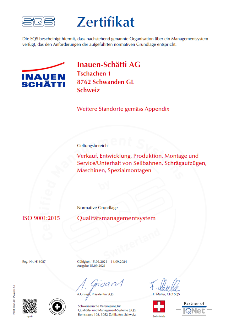 Zertifikat ISO 9001:2015