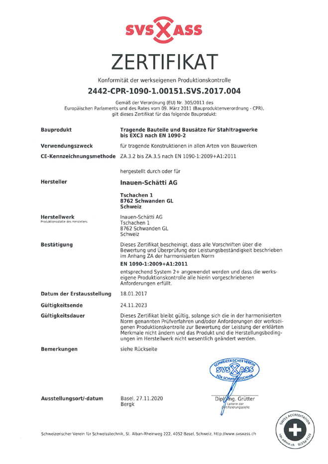 Zertikat 2442-CPR-1090-1.00151.SVS.2017.004